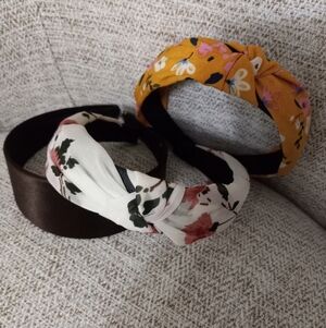 Floral and Solid Headband Set